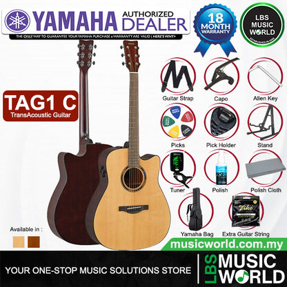 Yamaha TAG1 C 41" Dreadnought Cutaway Solid Spruce TransAcoustic Guitar With Pickup (TAG1C)