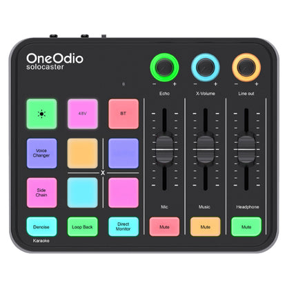 OneOdio Solocaster Multi Channel Portable Podcast Audio Interface Mixer with Live Streaming and Bluetooth