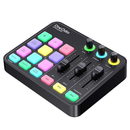 OneOdio Solocaster Multi Channel Portable Podcast Audio Interface Mixer with Live Streaming and Bluetooth