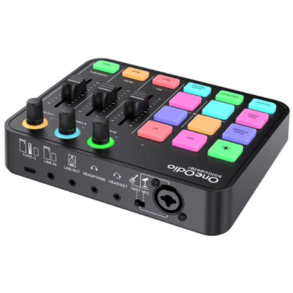 OneOdio Solocaster Multi Channel Portable Podcast Audio Interface Mixer with Live Streaming and Bluetooth