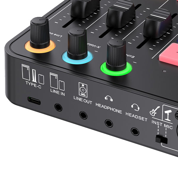OneOdio Solocaster Multi Channel Portable Podcast Audio Interface Mixer with Live Streaming and Bluetooth