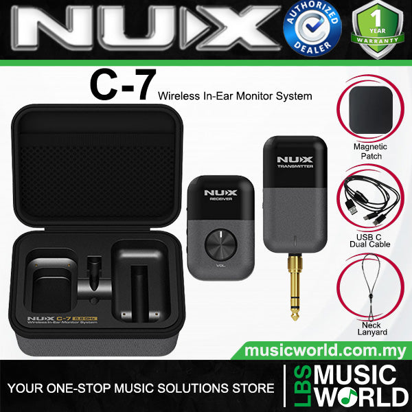 NUX C-7 Stereo Wireless In Ear Monitor System for Headphone and IEM (C7)