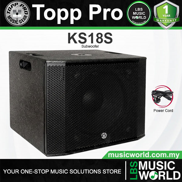 Topp Pro KS18S 18 Inch 1000 Watt Passive Powered Subwoofer Loudspeaker System
