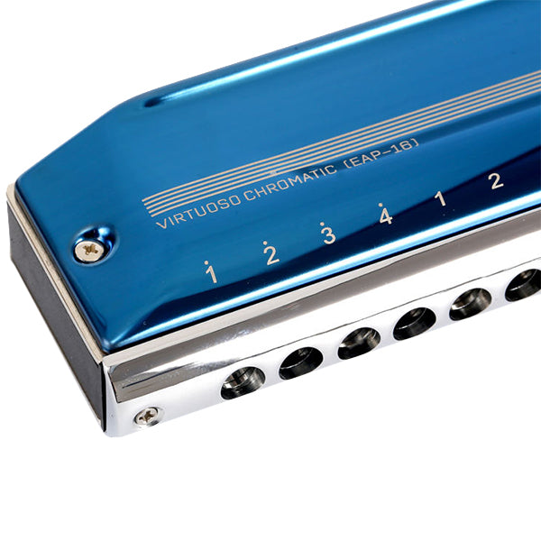 Easttop EAP-16 16 Hole Chromatic Harmonica C Key - Blue (EAP16)