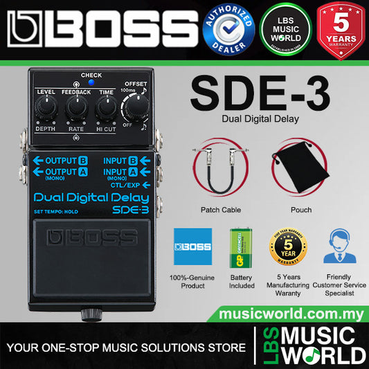 Boss SDE-3 Dual Digital Delay Guitar Effect Pedal (SDE3)