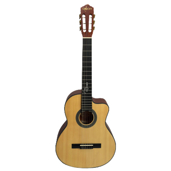 Groovy GV39 39 Inch Cutaway Spruce Top Classical Guitar with Nylon Strings