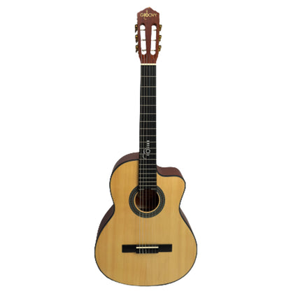 Groovy GV39 39 Inch Cutaway Spruce Top Classical Guitar with Nylon Strings