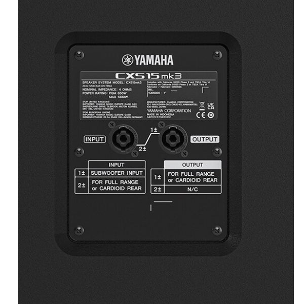 Yamaha CXS MK3 Series 2000 Watt Passive Subwoofer with Dual Pole Socket (CXS12 CXS15 CXS18)