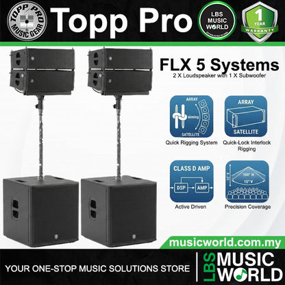Topp Pro FLX 5 120 Watt 5 Inch 2 Way Passive Line Array Loudspeaker