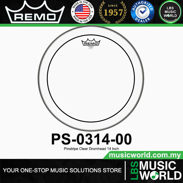 Remo Pinstripe 2Ply Clear Drumhead Drum Skin (6" 8" 10" 12" 13" 14" 16" 18")