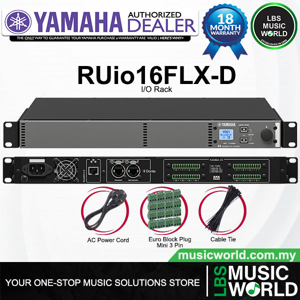 Yamaha RUio16FLX-D 16 Channel Flexible Dante I/O Audio Interface Rackmount (RUio16FLXD)