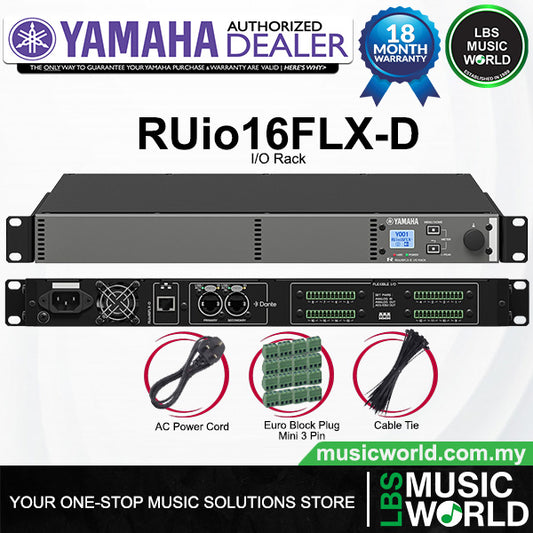 Yamaha RUio16FLX-D 16 Channel Flexible Dante I/O Audio Interface Rackmount (RUio16FLXD)
