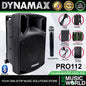 Dynamax PRO112 400 Watt 12 Inch Active Bluetooth Speaker System with 2 Wireless Handheld Microphone