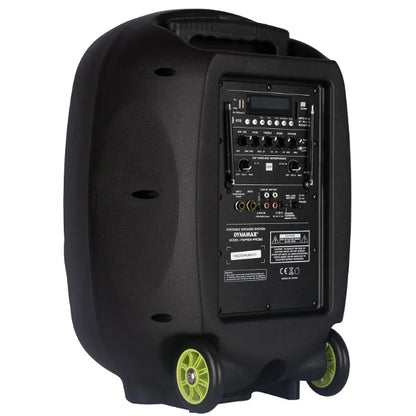 Dynamax PRO312 120 Watt 12 Inch Active Bluetooth Speaker System with 2 Wireless Handheld Microphone