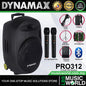 Dynamax PRO312 120 Watt 12 Inch Active Bluetooth Speaker System with 2 Wireless Handheld Microphone