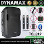 Dynamax TSL012 100 Watt 12 Inch Active Bluetooth Speaker System with 2 Wireless Handheld Microphone