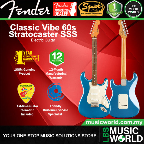 Squier By Fender Classic Vibe 60s Stratocaster Electric Guitar With Fingerboard Laurel - Lake Placid Blue