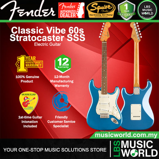 Squier By Fender Classic Vibe 60s Stratocaster Electric Guitar With Fingerboard Laurel - Lake Placid Blue