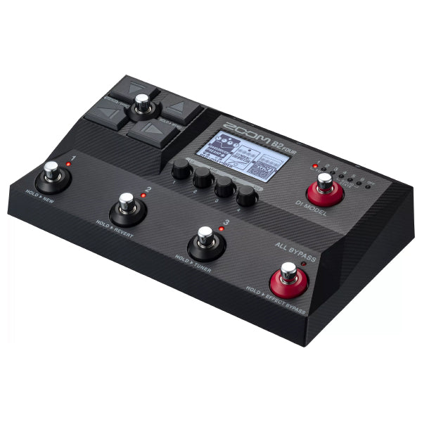 Zoom B2 Four Bass Multi Effects Processor Pedal Amp Emulator Guitar Pedal