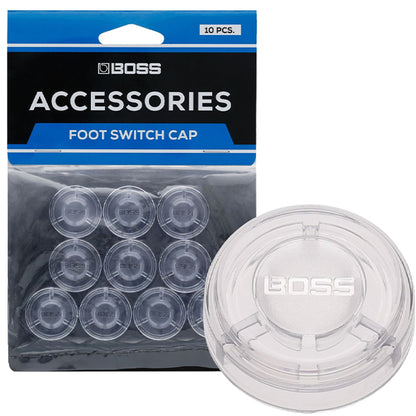 Boss FSC-10 Transparent Polycarbonate Topper Footswitch Cap with Logo - 10 Pieces (FSC10)