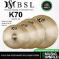 BSL K70 5 Pieces Alloy Cymbal Set 14" Hi-hat 16"18"Crash 20" Ride