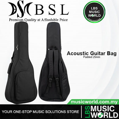 BSL 25mm Padded Bagpack Gig Bag Suitable for 41 Inch Acoustic Guitar
