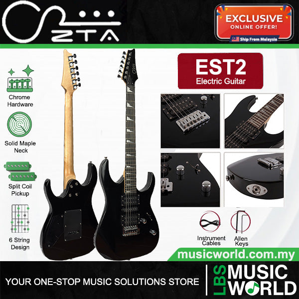 ZTA EST2 Solidbody Stratocaster Electric Guitar Package with Amplifier and Tremolo