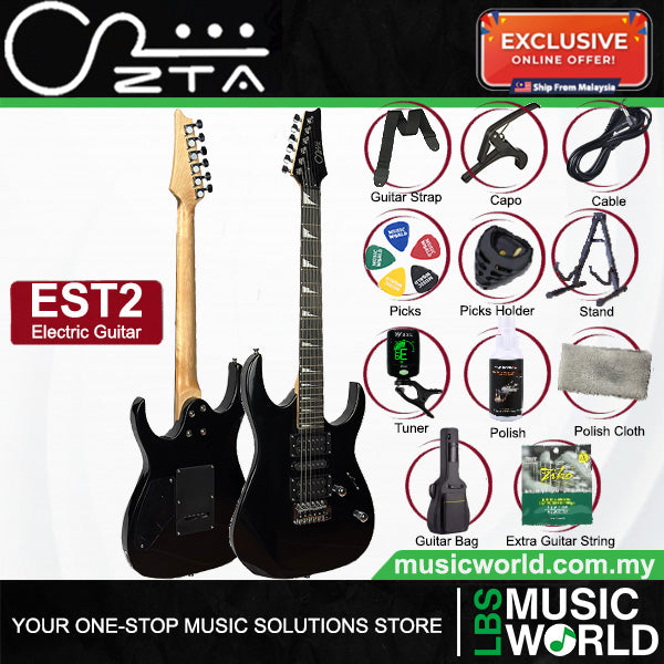 ZTA EST2 Solidbody Stratocaster Electric Guitar Package with Amplifier and Tremolo