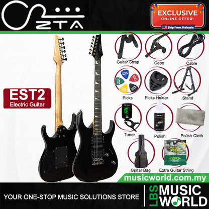 ZTA EST2 Solidbody Stratocaster Electric Guitar Package with Amplifier and Tremolo