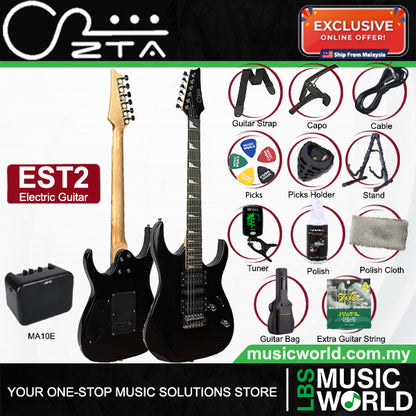 ZTA EST2 Solidbody Stratocaster Electric Guitar Package with Amplifier and Tremolo