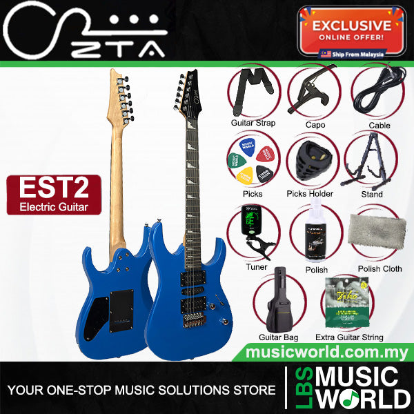 ZTA EST2 Solidbody Stratocaster Electric Guitar Package with Amplifier and Tremolo