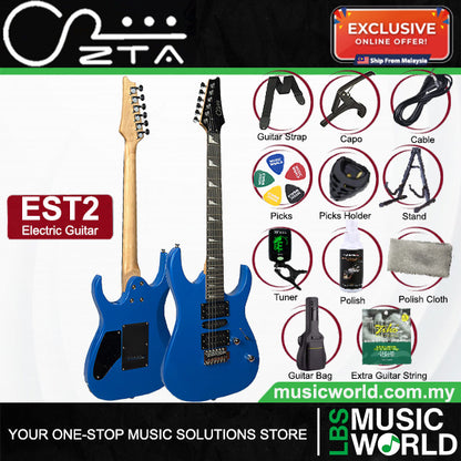 ZTA EST2 Solidbody Stratocaster Electric Guitar Package with Amplifier and Tremolo