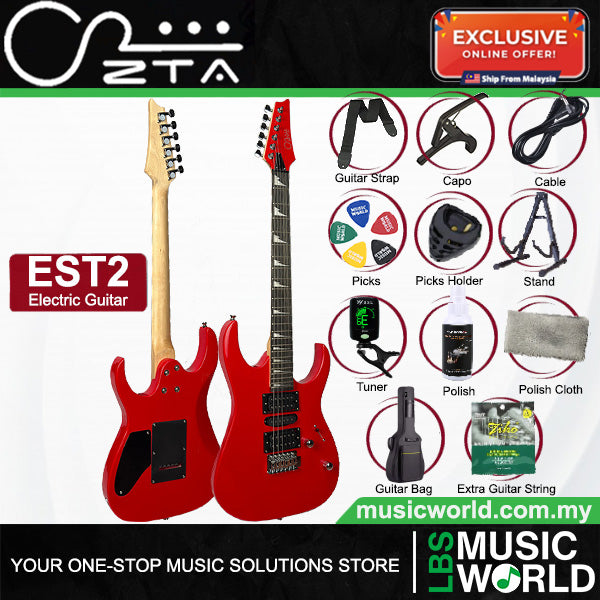 ZTA EST2 Solidbody Stratocaster Electric Guitar Package with Amplifier and Tremolo
