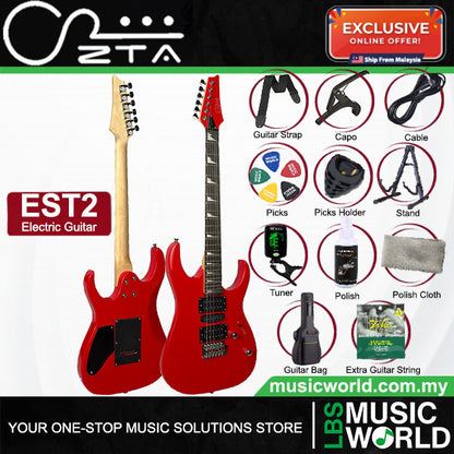 ZTA EST2 Solidbody Stratocaster Electric Guitar Package with Amplifier and Tremolo