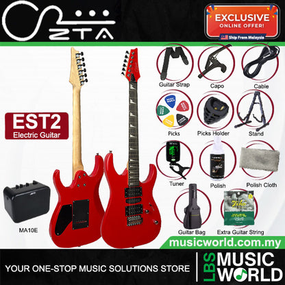 ZTA EST2 Solidbody Stratocaster Electric Guitar Package with Amplifier and Tremolo