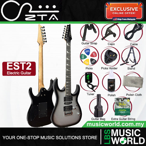 ZTA EST2 Solidbody Stratocaster Electric Guitar Package with Amplifier and Tremolo