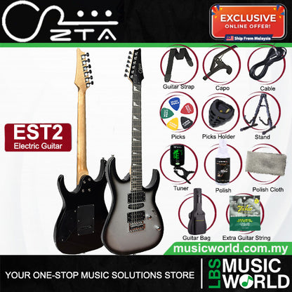 ZTA EST2 Solidbody Stratocaster Electric Guitar Package with Amplifier and Tremolo