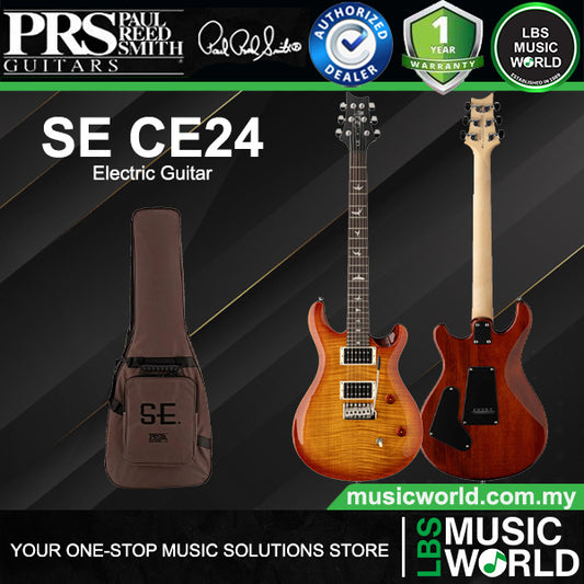 PRS SE CE24 CE44VS Solidbody Electric Guitar with HH Pickup and Tremolo - Vintage Sunburst