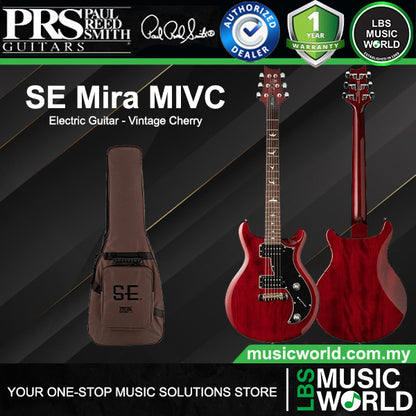 PRS SE Mira MIVC Solidbody Electric Guitar with HH Pickup and Gig Bag - Vintage Cherry
