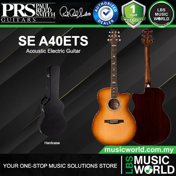 PRS SE A40E Angelus Hollow Body Acoustic Electric Guitar with Hardcase - Tobacco Sunburst