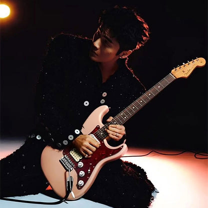 Fender Li Ronghao SolidBody Stratocaster Limited Edition with HSS Pickup and Hardcase  - Aged Shell Pink
