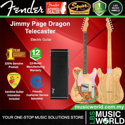 Fender Jimmy Page Dragon Telecaster Solidbody Electric Guitar with SS Pickup and Hardcase - Natural