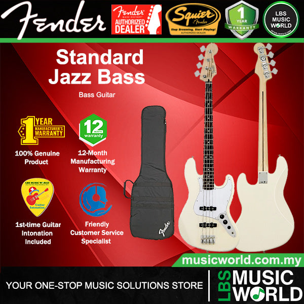 Fender Standard Jazz Bass 4 String SS Pickup with Rosewood Fretboard - Arctic White