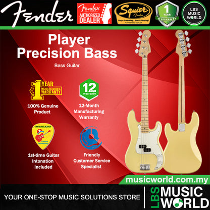 Fender Player Precision Bass Guitar 4 String with Maple Fretboard - Buttercream