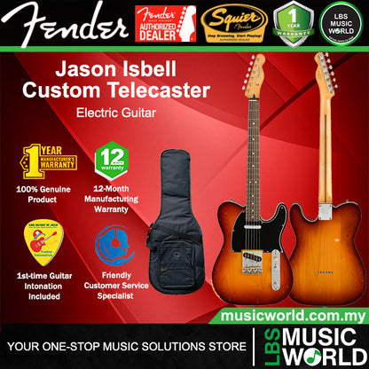Fender Jason Isbell Custom Telecaster Electric Guitar SS Pickup with Gig Bag - 3-Colour Chocolate Burst