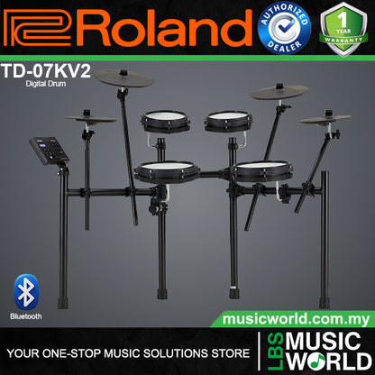 Roland TD-07KV2 5 Pieces Electronic Drum Kit V-Drum Set With Package