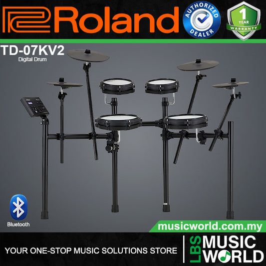 Roland TD-07KV2 5 Pieces Electronic Drum Kit V-Drum Set With Package