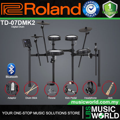 Roland TD-07DMK2 Electronic Drum Set With Package and Amplifier CM30