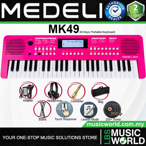 Medeli MK49 49 Keys Portable Keyboard Basic Package with Adapter
