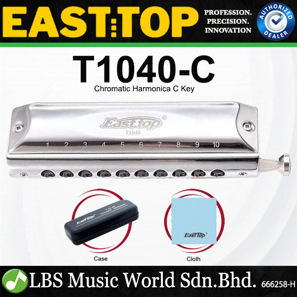 Easttop T1040-C 10 Holes 40 Tones Professional Chromatic Harmonica - C Key (T1040)